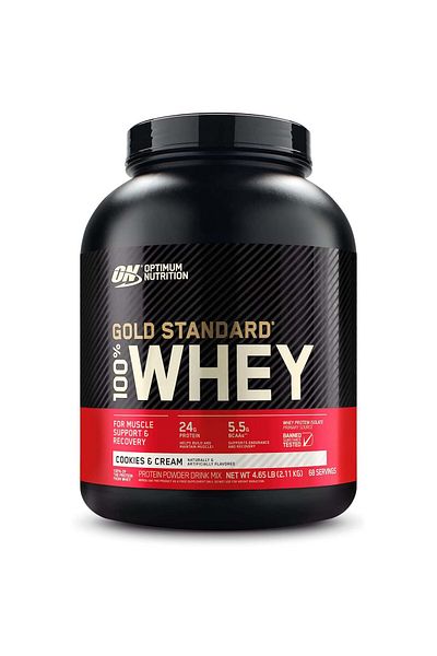 Optimum Nutrition Gold Standard 100% Whey Protein, Cookies and Cream, 4.6 LB