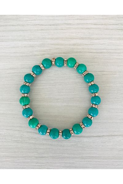 MK tasarım Mk Design Real Turquoise Stone Bracelet Mkt55001