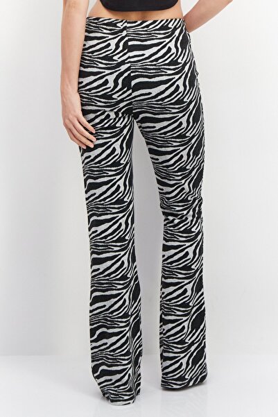 New Look Women Wide Leg Allover Print Palazzo Pants, Black