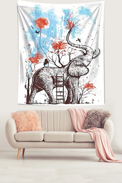 Generic Brand Elephant And A Happy Place Stain Resistant Fabric Wall Cloth Wa...