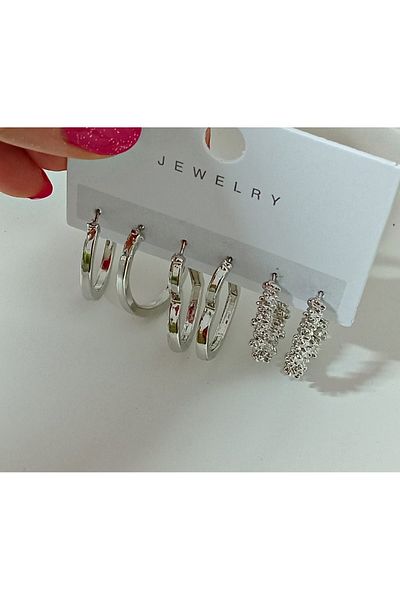 mos&more Set of 6 Hoop Women's Earrings