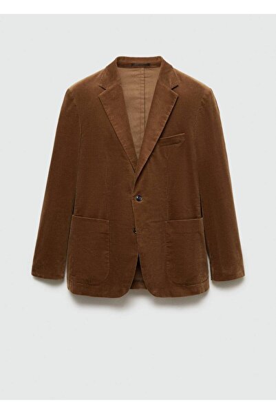 MANGO Man Dar kesimli fitilli kadife blazer ceket