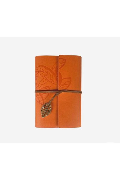 MRShopping Mr Leaf Printed Leather Covered Daily Notepad Special Design Gift Leather Covered Agenda