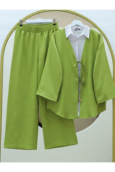 Modamorfo Kimono Set with Double Tied Front Trousers
