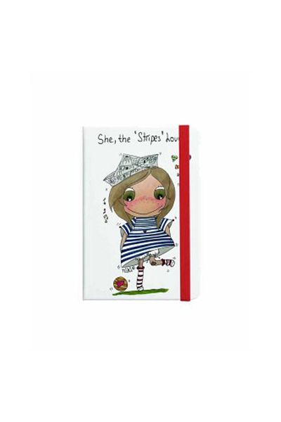 DEFFTER Stripes Lover Nihi Elastic A7 - دفتر ملاحظات بغطاء صلب غير مبطن 96yp