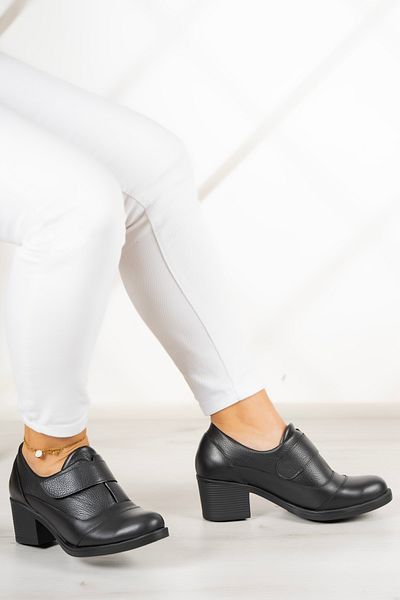 Erkan Saçmacı Shantel Black Piele autentică - Pantofi de zi cu toc