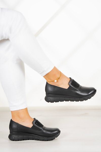 Erkan Saçmacı Pantofi casual Morena din piele naturală Black Stone
