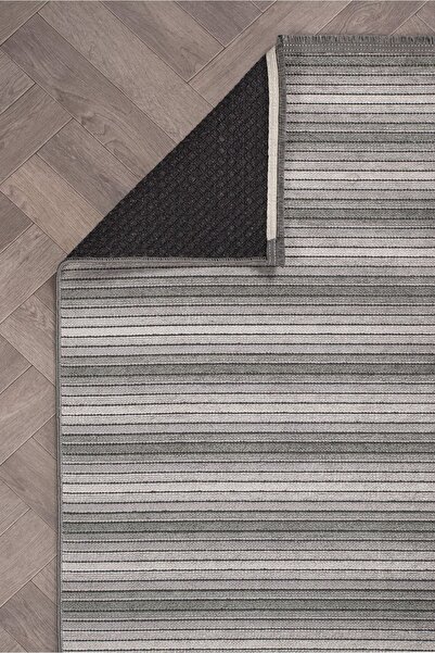 Colore Home Ada Kaymaz Taban Yıkanabilir Dokuma Gri Renk Kilim Yolluk