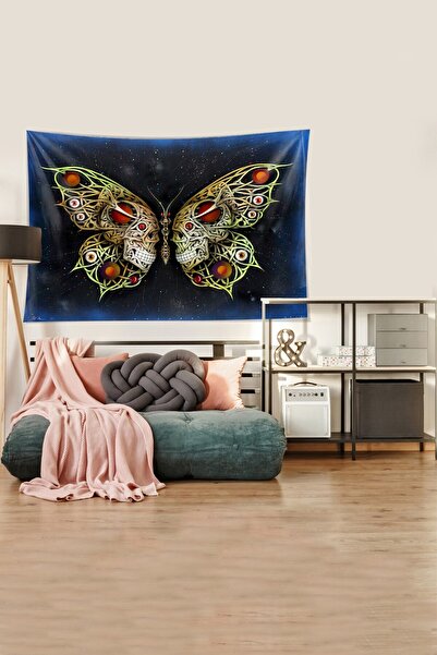 uygun dekor Tapiserie de perete din țesătură texturată din catifea cu model de fluturi