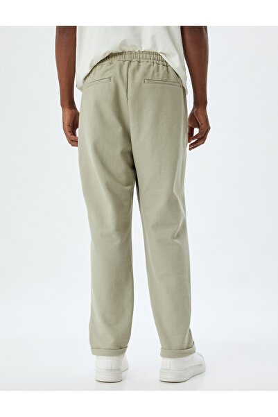 Koton Slim Fit Pantolon Beli Bağcıklı Cep Detaylı Pamuk Karışımlı