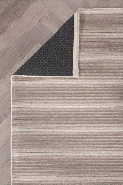 Colore Home Ada Kaymaz Taban Yıkanabilir Dokuma Bej Renk Kilim Kahve Yolluk