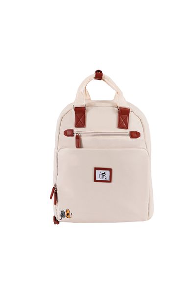 Biggdesign Rucsac pentru laptop Cats, rezistent la apă, ergonomic, compartiment pentru laptop de 15 inchi, alb