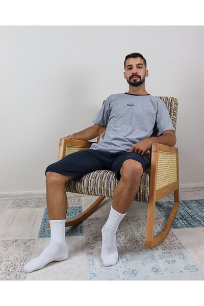 Ayans Pijama Σετ πιτζάμες Unisex από 100% βαμβακερό χτενισμένο καλοκαιρινό Capri
