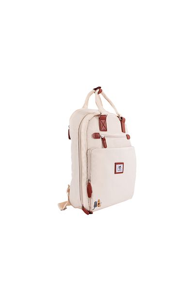 Biggdesign Rucsac pentru laptop Cats, rezistent la apă, ergonomic, compartiment pentru laptop de 15 inchi, alb