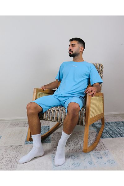 Ayans Pijama Σετ πιτζάμες Unisex από 100% βαμβακερό χτενισμένο καλοκαιρινό Capri