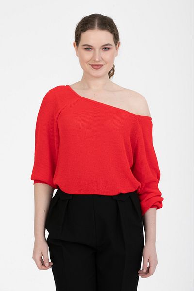 Su Moda Women's Clothing Blouse Knitwear Sweater Off Shoulder Mercerized Comfortable Fit Knitted Knitwear