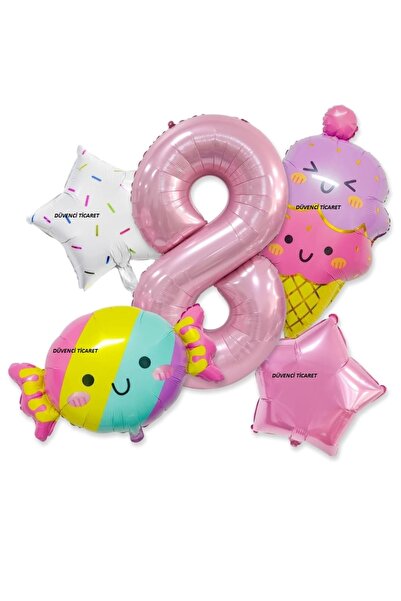 DÜVENCİ TİCARET Комплект балони с фолио за сладолед със захар