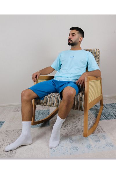 Ayans Pijama Σετ πιτζάμες Unisex από 100% βαμβακερό χτενισμένο καλοκαιρινό Capri