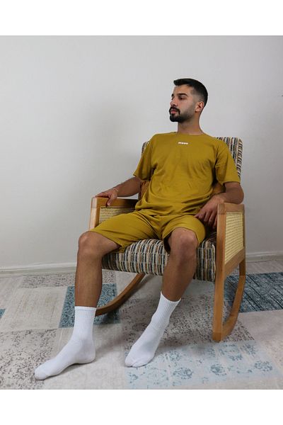 Ayans Pijama Σετ πιτζάμες Unisex από 100% βαμβακερό χτενισμένο καλοκαιρινό Capri