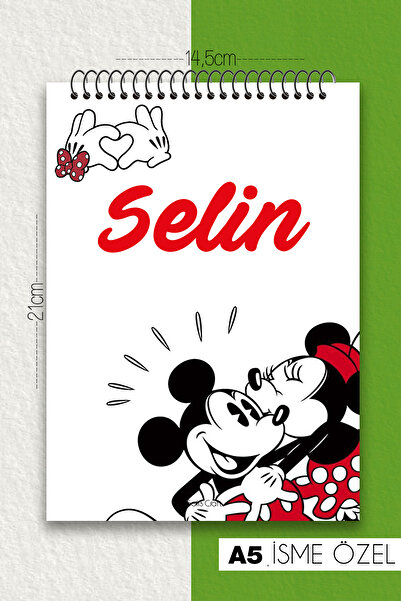 SelisCraft Mickey Minnie Mouse Kareli İSİME ÖZEL Notepad 01 Günlük Planlayıcı...