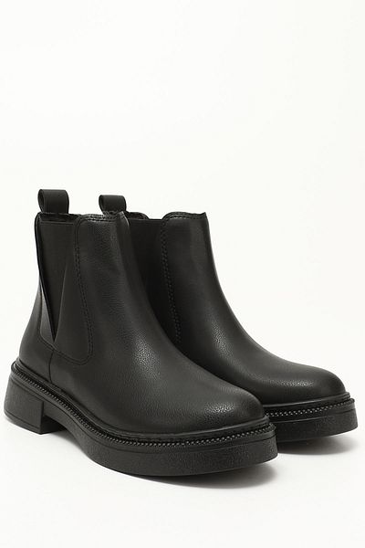 GÖNDERİ(R) Women/Girls Black Thick Soled Chelsea Boots