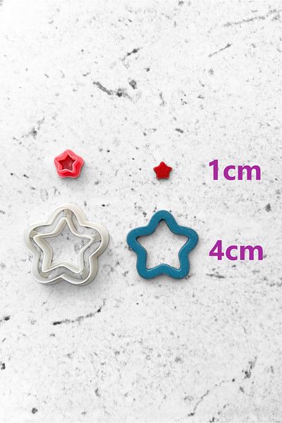 WE3D Christmas Love - Star Cutout Polymer Clay Ceramic Plasticine Mold Set - 4cm