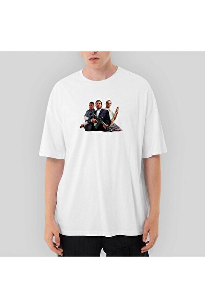 CrowsGate Tricou alb GTA Assassin Business Mans supradimensionat