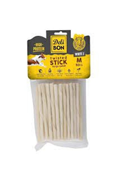 Delibon DERİ BURGU ÇUBUK ORTA BOY 50Lİ PAKET BEYAZ KALINX50AD.