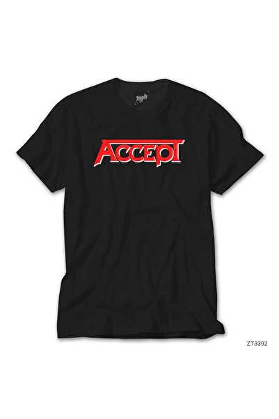 WAKHA Μπλουζάκι με κλασικό λογότυπο Accept, μαύρο