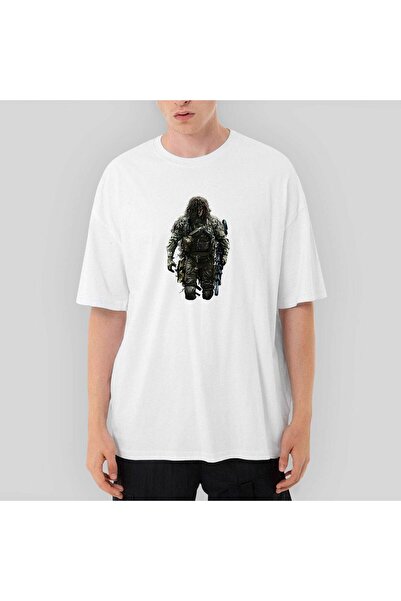 CrowsGate Tricou alb Call Of Duty Big Fighter supradimensionat S