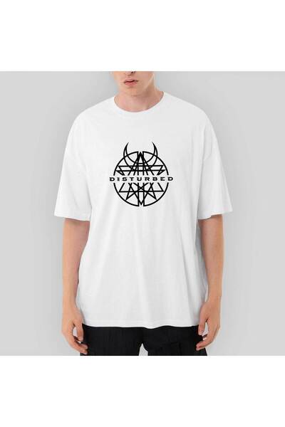 CrowsGate Disturbed logo Oversize kroj bela majica