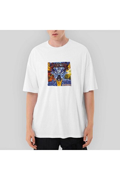 CrowsGate Μπένεντισιον Οργανωμένος Χάος oversized Λευκό Μπλουζάκι L