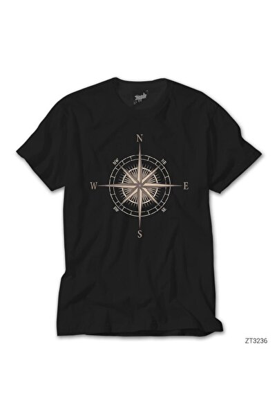 WAKHA Tricou Negru Compass