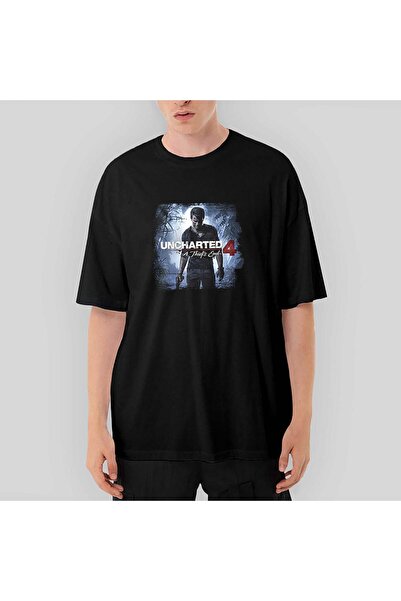 CrowsGate Μαύρο μπλουζάκι Uncharted 4 Nathan Drake Poster oversized