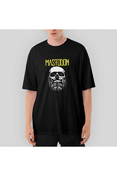 CrowsGate Tricou negru Mastodon Skull supradimensionat