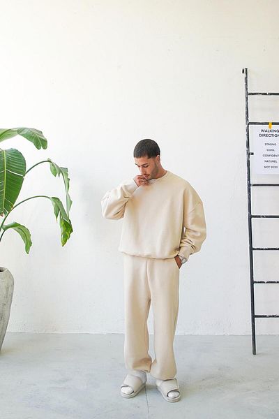 HAFKAGİYİM Φούτερ Basic Cream Color Oversize