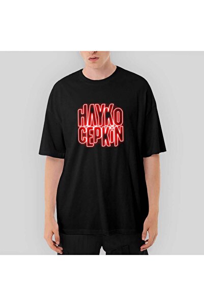 CrowsGate Tricou negru supradimensionat Hayko Cepkin Neon