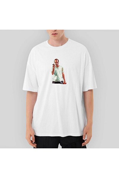 CrowsGate Tricou alb GTA Conspirator supradimensionat