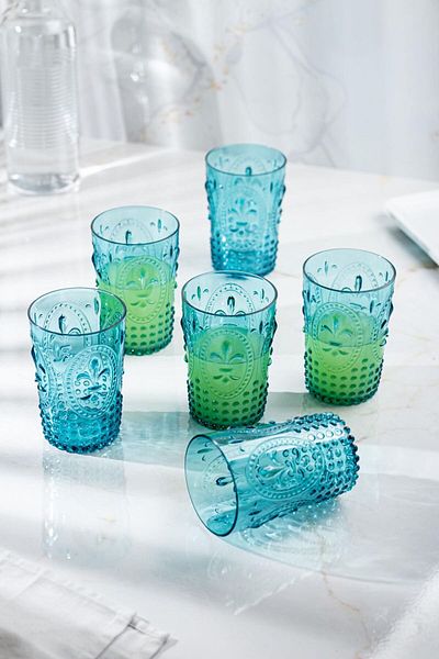 EmFa Aquamarin Acrylic Set of 6 - Short Cup and Soft Drink Coffee Side Cup 400 ml
