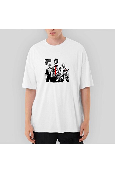 CrowsGate Green Day Group și Bomb supradimensionat Tricou Alb S