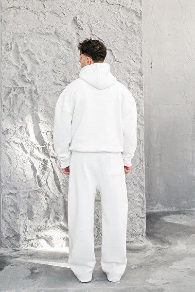 HAFKAGİYİM ΛΕΥΚΟ Άνετο Βασικό Φούτερ Oversize