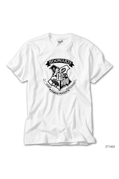 CrowsGate Harry P. Schools Logo Bw White T-Shirt