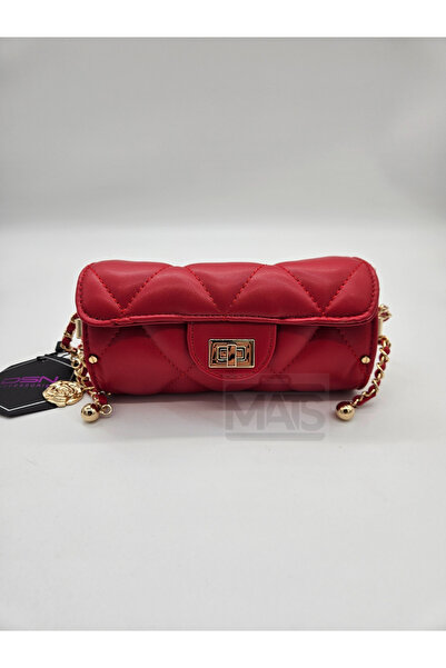 DSN Kapitone Kırmızı Altın Abiye Çanta