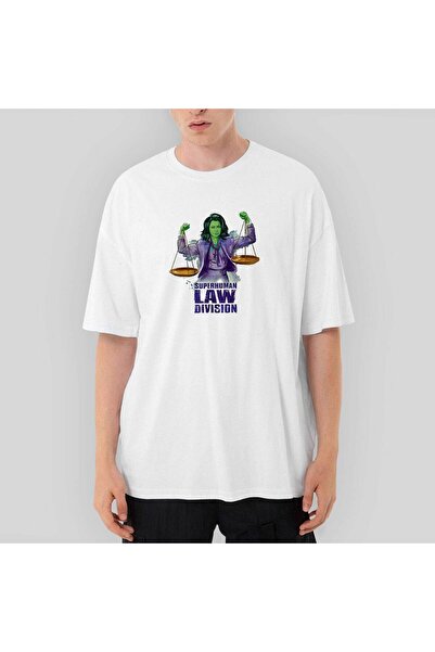 CrowsGate She Hulk Divizia de Drept Superumane supradimensionat Tricou Alb XL