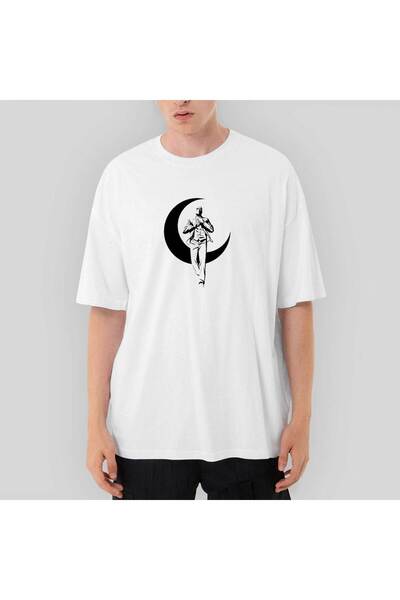 CrowsGate Tricou alb Moon Knight Sketch supradimensionat XL