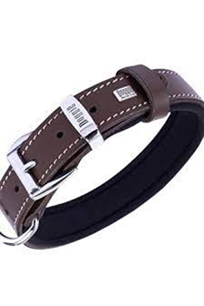Doggie KONFOR DERİ KEMİK DESENLİ BOYUN TASMASI KAHVE 2X35-40CM
