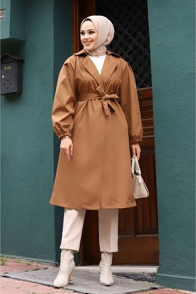 ALNİSS COLLECTİON Γυναικεία καμπαρντίνα με μπαλόνι με δέσιμο στη μέση