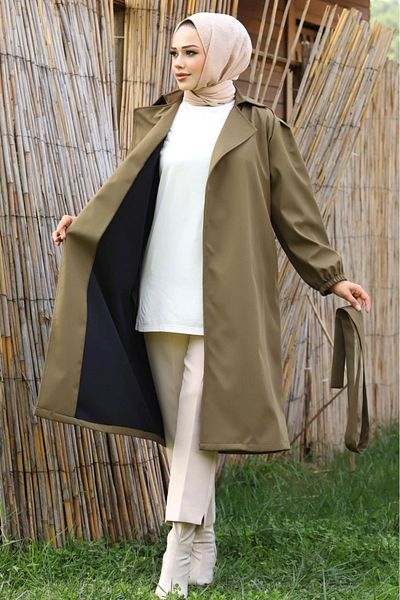 ALNİSS COLLECTİON Γυναικεία καμπαρντίνα με μπαλόνι με δέσιμο στη μέση