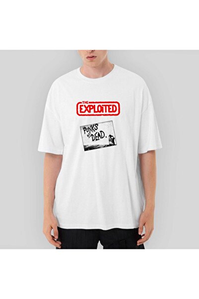 CrowsGate The Exploited Punks Not Dead supradimensionat Tricou Alb M