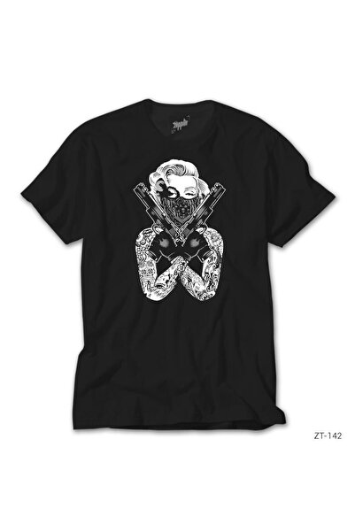 CrowsGate مارلين مونرو العصابات تي شيرت أسود